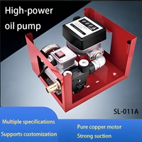 Pompe à diaphragme rouge OEM 12V 24V 300W à basse pression et grand débit 50L/M avec compteur pour carburant, diesel, kérosène, eau