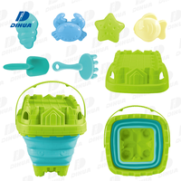 Kit de construction de château de sable pliable pour enfants avec moules et pelles Jouets de plage d'été pour le jeu d'eau de bac à sable en plein air