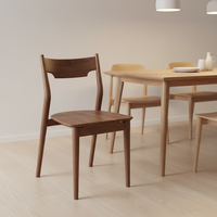 Chaise de salle à manger moderne en bois massif simple, style hôtel, art minimaliste, antique, confortable, hôtel, villa, restaurant