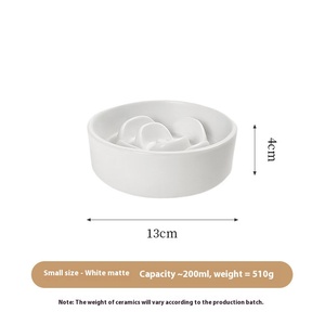 Criativo Matte Petal Anti-Choke Slow Feeder Bowl Eco-Friendly Cerâmica Anti-Spill Cat and Dog Food Bowl com Padrão Sólido - Product Image 6