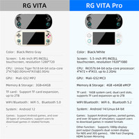 Konsol Game ANBERNIC RG VITA PRO Android 14 Linux 64-bit Sistem Ganda, dengan Memori 6GB + 64GB, dan Kartu Sistem 16GB Termasuk