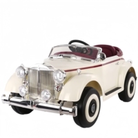 Voiture électrique classique pour bébé 12V, voiture à batterie pour enfants à 2 places, avec télécommande
