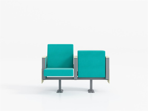 Chaise et pupitre pliants modernes XJ Libra 001 en tissu coloré pour auditorium et salle de conférence, usage commercial - Product Image 6