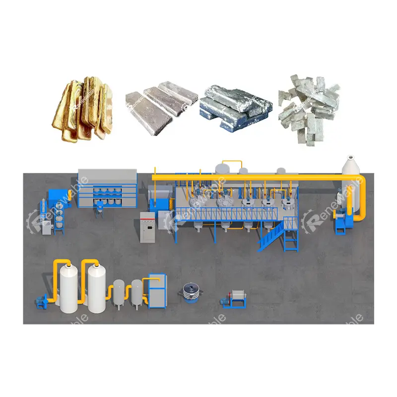 Scrap PCB Metal Recycling Plant Waste Printed Circuit Board Precious Metal Gold Recover refine Plant