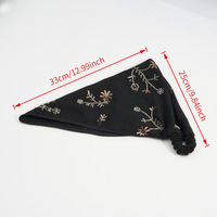 Voile de tête en maille brodé floral pour femme, en polyester, avec pompons et perles, ajustable, pour usage quotidien et occasions spéciales