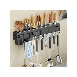 K & B-estante de almacenamiento multifuncional para colgar en la pared, organizador de cocina de acero inoxidable, extraíble, bloque de cuchillo, utensilio