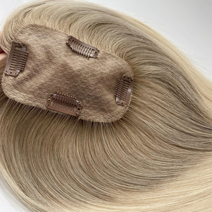 Alta qualità 3*5 pollici taglia Base di seta Top Hairpiece vergine Clip in Topper <span class=keywords><strong>capelli</strong></span> per diradamento <span class=keywords><strong>capelli</strong></span> da <span class=keywords><strong>donna</strong></span> - Product Image 5