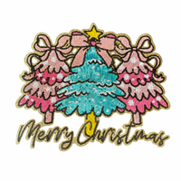 Patchs de Noël thermocollants personnalisés en gros, grande tête de cerf en chenille brodée de sequins pour vêtements, t-shirts, sweats à capuche, chapeaux, sacs