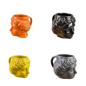 Grande tasse en céramique de 570 ml, sculpture tête d'Apollon David, style <span class=keywords><strong>Grèce</strong></span> antique, personnalisée, tasse à café 3D, ornements de bureau, porte-stylos - Product Image 1