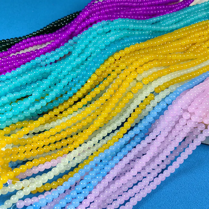 Crystal Wholesale Colorful 6/8/10mm DIY necklace stone beads Round Glass Beads For Jewelry Making
