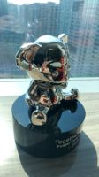 Trophées et récompenses miniatures en métal 3D sur mesure, forme d'ours mignon, argent, sans pointe, pour la danse et les échecs