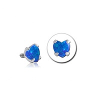 Pendientes de titanio G23 con ópalo de cuatro puntas, rosca interna, en forma de corazón, de colores, para la oreja, labio o cartílago, accesorio superior.