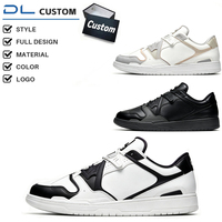 Chaussures de skate basses pour hommes avec logo personnalisé, en cuir PU, panneaux géométriques, chaussures décontractées multicolores