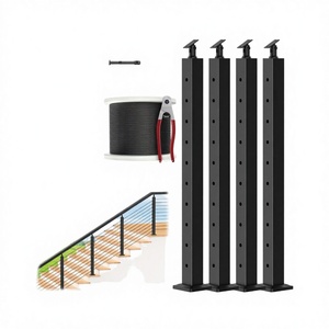 เสาเหล็กสแตนเลสทรงโมเดิร์นแบบติดตั้งด้านบน สีเงิน สำหรับราวบันไดและระเบียง - Product Image 3