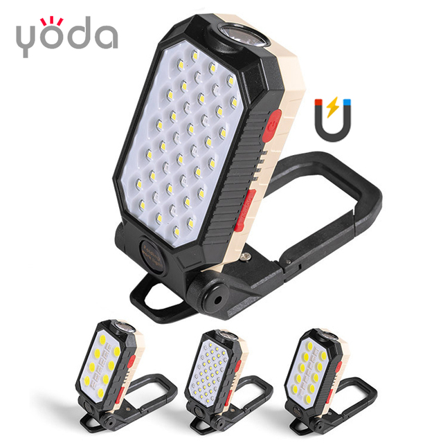7W 1200 Lumen Plastic White Red Blue Tripod Usb Rechargeable Strong Magnetic T6 Smd Cob Folding Led Work Light for Car