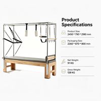 Machine de Pilates Cadillac en chêne durable avec accessoires complets pour la salle de sport et le studio de Pilates - Réglable, sûre et écologique