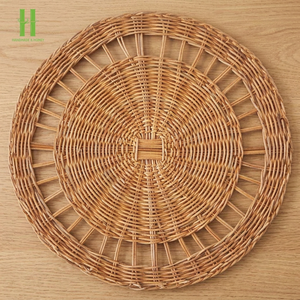Unique Natural Rattan Chargers Plates Rattan <b>Placemat</b> Round <b>for</b> Dining <b>Table</b> Wedding <b>Table</b> Decoration OEM Made In Vietnam - Product Image 1