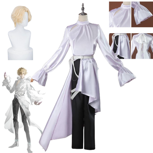 Costume de cosplay Ecowalson <span class=keywords><strong>Luka</strong></span>, costume de cosplay d'alien d'anime, perruque synthétique courte jaune clair - Product Image 2