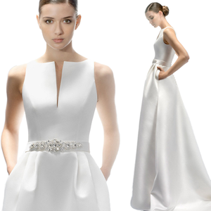 Robe en mousseline S3236F 2026 nouvelle collection, minimaliste, à sequins, coupe trapèze, taille naturelle, en fibre de polyester écologique, col en V profond, amincissante - Product Image 1