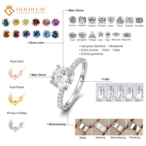 Bague de fiançailles classique en or blanc avec diamant de laboratoire rond brillant Goldleafgem DEF VVS 2 carats, certifié IGI, pour anniversaire - Product Image 2