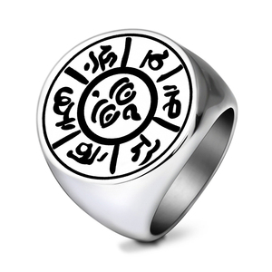 Anillo de Acero Inoxidable, Amuleto Tibetano con Mantra Om Mani Padme Hum, <span class=keywords><strong>Buda</strong></span>, Ojo que Todo lo Ve, Collar con Colgante, Amuleto, Talismán, Joyería - Product Image 2