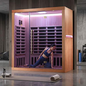 Cabina de Sauna de Infrarrojos Lejanos para 4 Personas, de Madera de Hemlock, para Interiores, con Calor Infrarrojo de Espectro Completo, Venta al Por Mayor - Product Image 1
