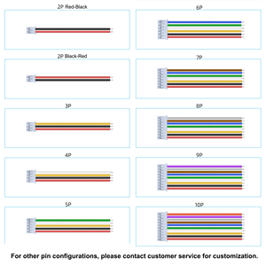 Cable de terminal de un solo extremo JST PH de 2.0 mm de paso, 2P, con extremo estañado, personalizable de fábrica, para arnés de cableado electrónico para tiras de iluminación LED - Product Image 5