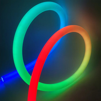 Bande lumineuse LED néon flexible à 360 degrés D22mm, couleur magique, silicone RGB, pour décoration architecturale circulaire