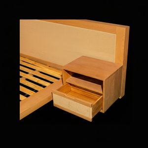 Elegante Mesita de Noche de Madera de Roble Ecológica con 2 Cajones, Color Natural, Pintura PU, Diseño Moderno, Muebles de Dormitorio, Uso en Apartamentos y Hoteles - Product Image 1