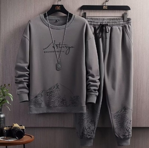 Liu Ming Vente en gros pas cher Nouveau sweat-shirt imprimé décontracté pour hommes, <span class=keywords><strong>jogging</strong></span>, ensembles de pantalons 2 pièces d'automne - Product Image 3