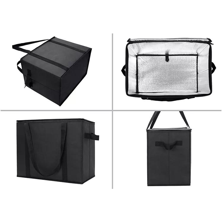 Eco friendly reusable insulated thermal foldable cooler bag for food delivery