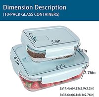 Günstiges Hochwertiges Borosilikatglas Lebensmittelbehälter-Set mit Kunststoffdeckel Einfaches Design 3 Fächer Faltbar Mikrowellengeeignet