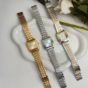 Reloj de Cuarzo para Mujer, Minimalista y de Lujo, de Acero Inoxidable de 36 mm, Cuadrado, Dorado, con Logotipo Personalizado, Correas de Reloj Modernas para Mujer - Product Image 5
