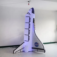 Lumière LED géante gonflable Vaisseau spatial Rocket Free Logo Airship Rocket Inflatables Universe Space Shuttle Missile with Blower
