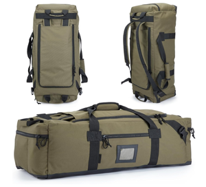 86L Water Repellent Canvas Leather <strong>Large</strong> Duffel Bag Travel Gym Sports-Hidden Straps Shoe Compartment-Men Women's Perfect Luggage - Product Image 1