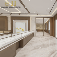 Aménagement intérieur de salle d'exposition de bijoux commerciaux, mobilier sur mesure pour bijouterie, comptoir de présentation en verre pour magasin