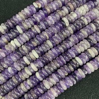 50 PIÈCES Perles Rondelles en Pierre Naturelle 4x12mm, Perles Distançantes Rondes en Forme de Disque Abacus, pour la Fabrication de Bijoux DIY (Bracelets, Colliers)