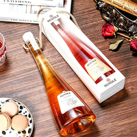 Bouteilles à vin élégantes 750 ml en verre rond, bouteilles de liqueur en verre en vrac, bouteille de whisky personnalisée translucide