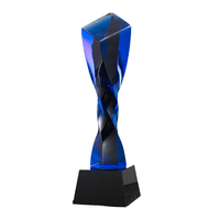 Trophées et Médailles en Verre Haut de Gamme Personnalisables avec Logo Gravé, Écologiques, en Cristal Torsadé, pour Récompenses d'Entreprise