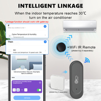 WALE Nouveau capteur de température et d'humidité WiFi Zigbee extérieur noir, thermomètre, étanche IP65, compatible avec Smart Life