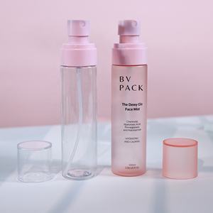100ml 120mlカスタムロゴつや消しライト透明ピンクスプレーミストボトルスプレー付き化粧品ヘアボディミスト用 - Product Image 2
