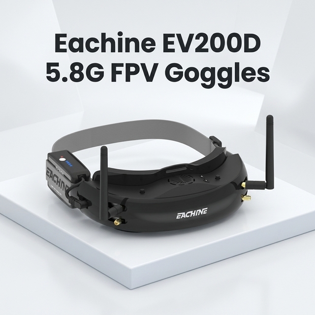Eachine EV200D 5.8G FPV Goggles Dual Display 1280x720 72CH True Diversity HD Port 2D 3D Headset Built-in DVR for Drone