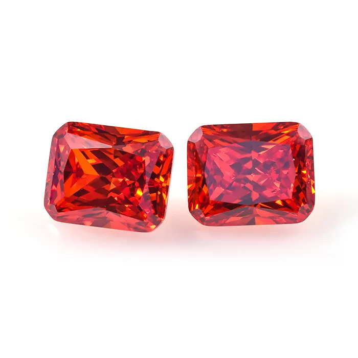 Roomy Jewelry Octagon Shape Cubic Zirconia Gemstones Garnet Color CZ Loose Stones