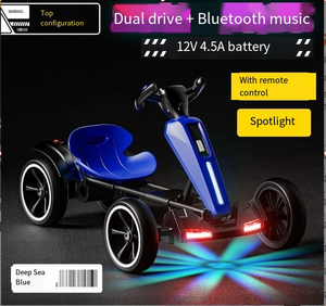 Kart Elettrico Personalizzabile a Quattro Ruote <span class=keywords><strong>per</strong></span> <span class=keywords><strong>Bambini</strong></span> 2-14 Anni, Auto Giocattolo Cavalcabile con Telecomando, Luci e Musica, Realizzato in Plastica - Product Image 2