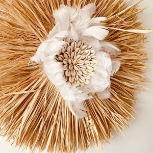 Tenture murale personnalisée de style japonais en herbe de raphia pour la décoration murale de fond améliorant l'atmosphère artistique de la chambre à coucher - Product Image 2