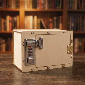 Cofanetto Cifrato Fai-da-te in Legno con Serratura Meccanica, Giocattolo STEM, Scatola Puzzle con Password per Bambini, Kit di Ingegneria per la Conservazione Segreta - Product Image 1