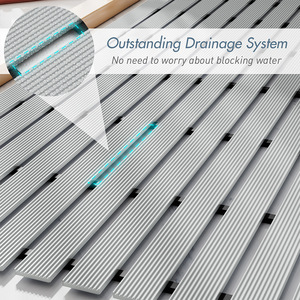 Alfombra Antideslizante para Baño, Rectangular, Gris, de Fibra de Poliéster, Diseño Minimalista, Alfombra para Piso de Ducha - Product Image 2