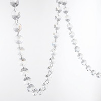 Chaîne de perles octogonales en cristal transparent de 14 mm, 1 mètre, pour lustre, décoration de mariage, fête, perles en cristal en gros