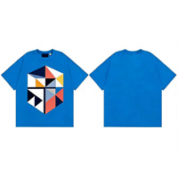 T-shirt à manches courtes unisexe de marque de mode personnalisée, coupe ample, lettres vieillies, effet délavé, grande taille pour adolescents