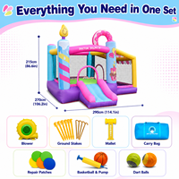 Castillo Inflable con Diseño Multijuego, Tela Oxford Reforzada 420D+840D, Disponible en Stock, Castillo Inflable para Niños